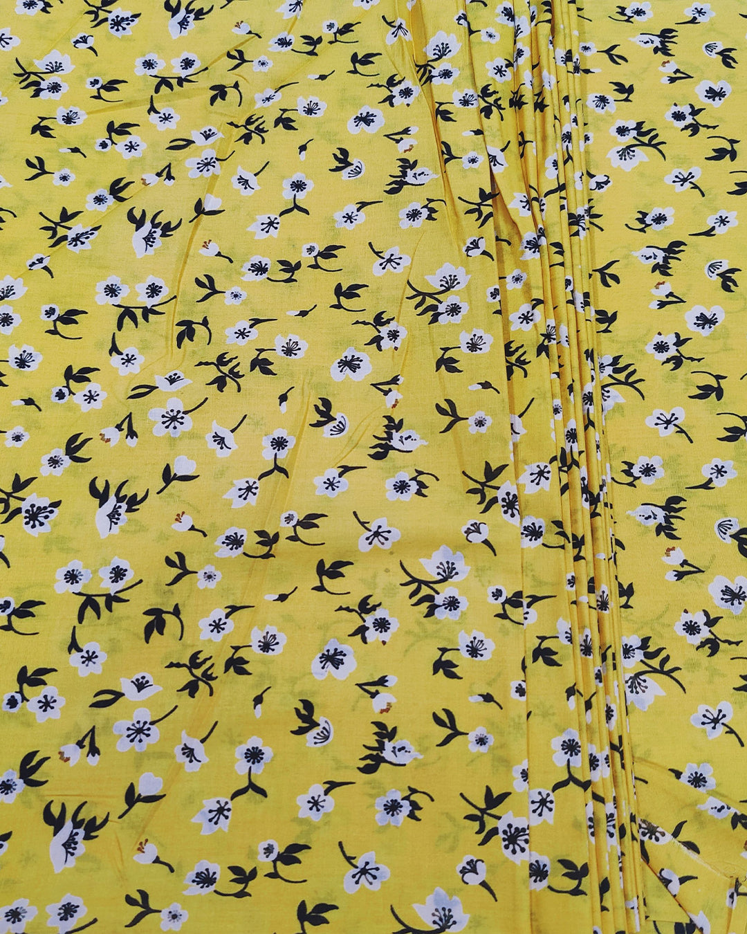 Mustard Yellow Petal Sprinkle – Print Lawn