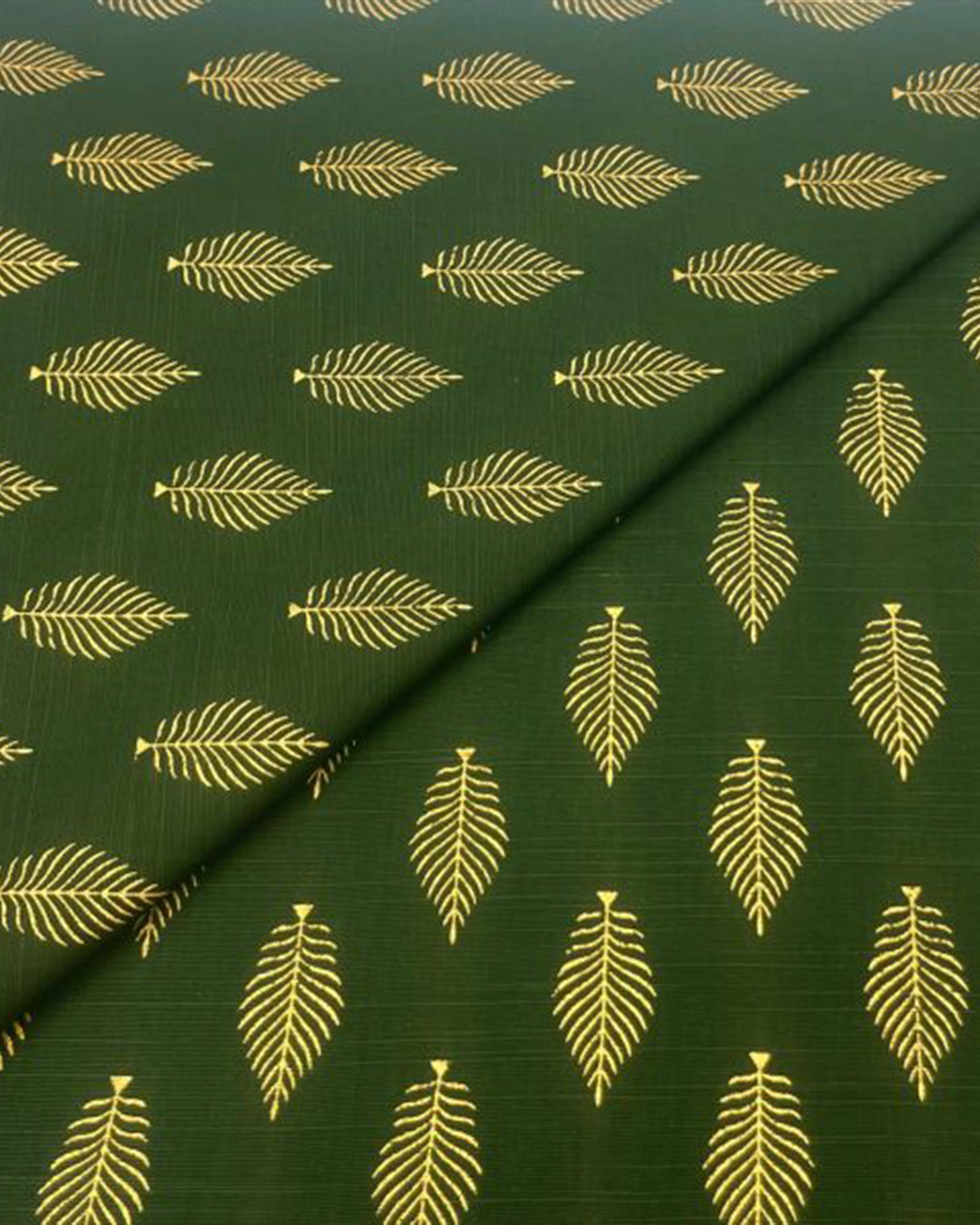 Sage Gold Leaf Khaddar