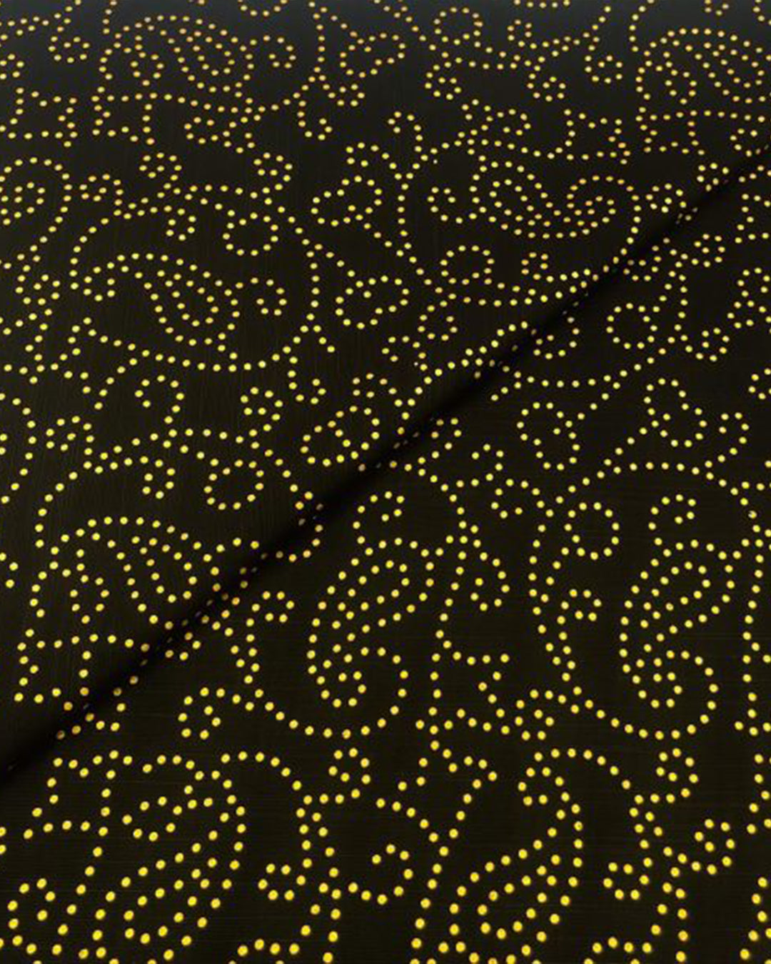 Black Paisley Gold Khaddar