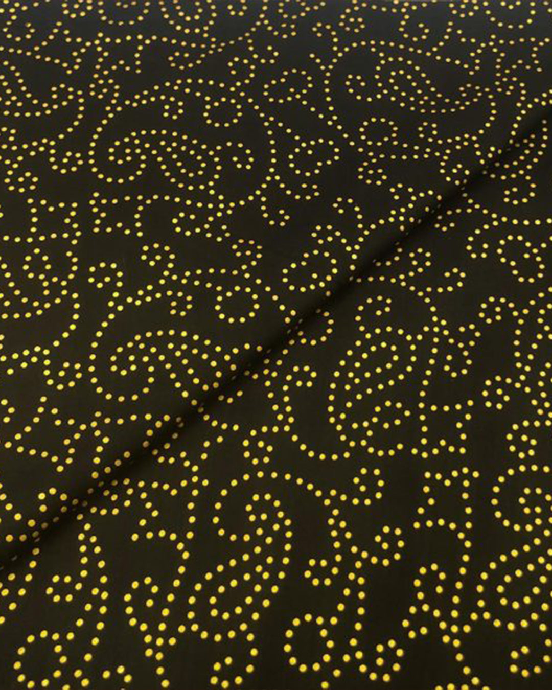 Deep Brown Paisley Gold Khaddar