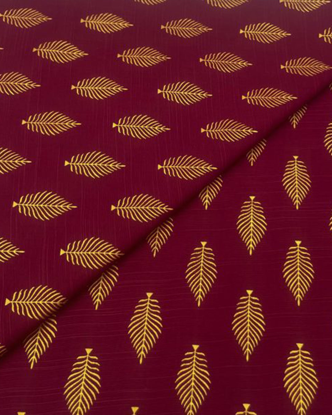 Plum Gold Leaf Khaddar