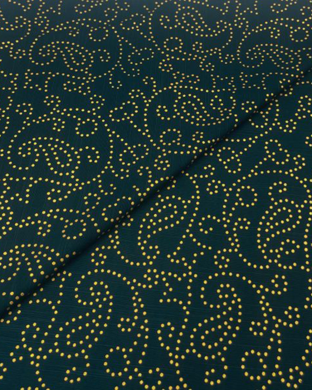 Teal Gold Paisley Khaddar