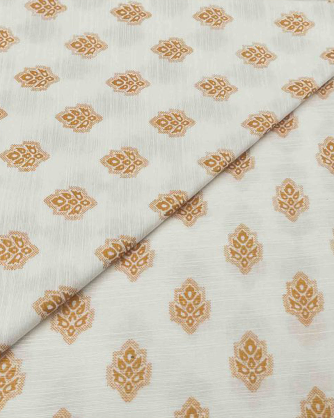 Ivory Gold Leaf Khaddar