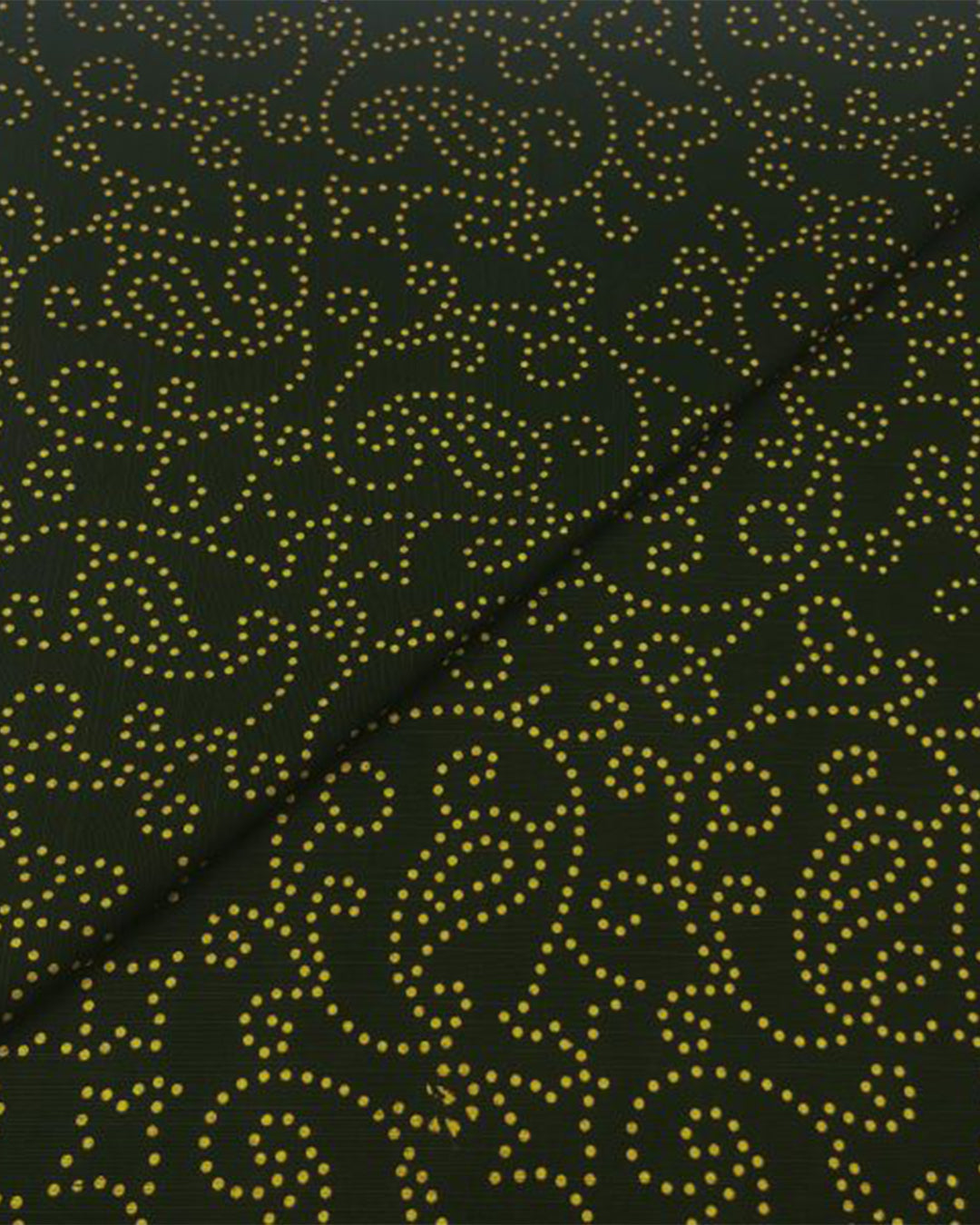 Forest Green Gold Paisley Khaddar