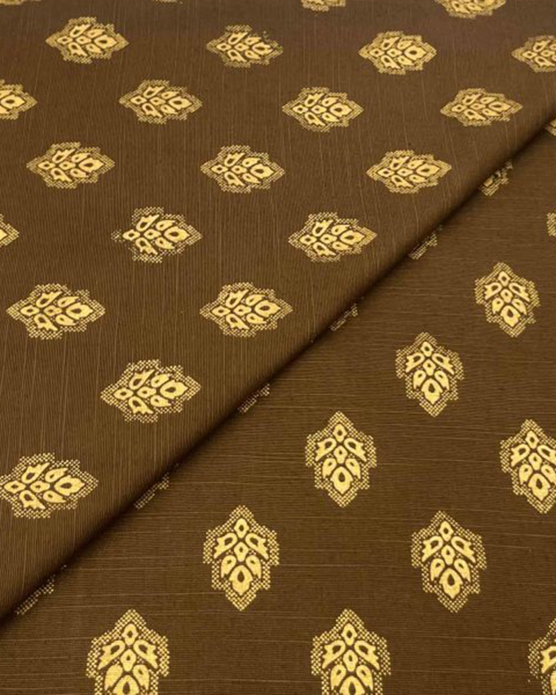 Olive Gold Leaf Khaddar