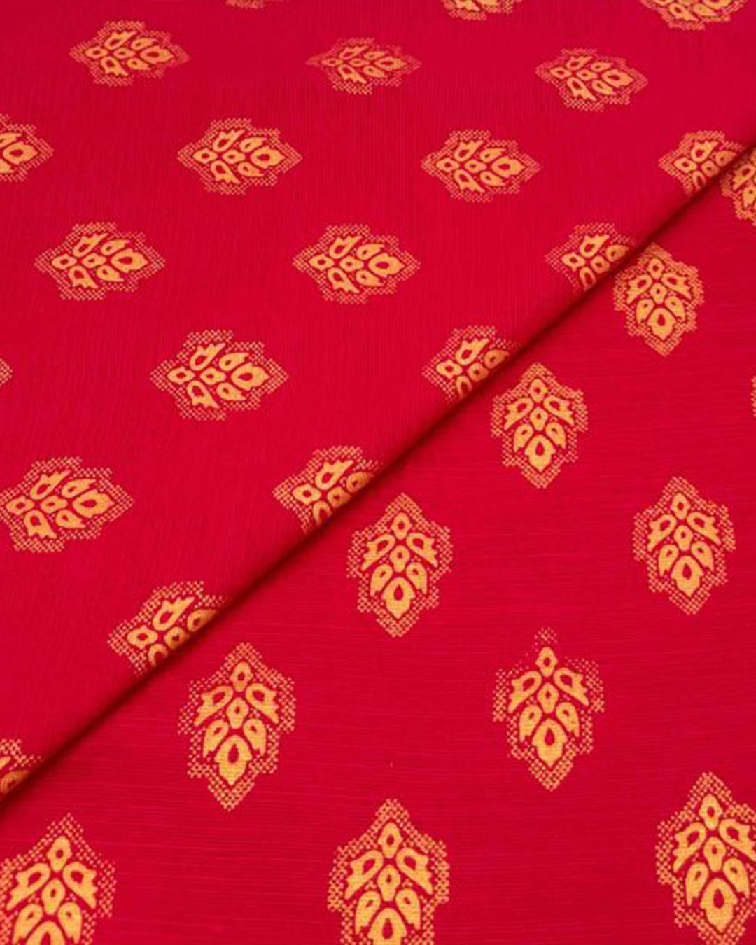 Crimson Gold Leaf Khaddar