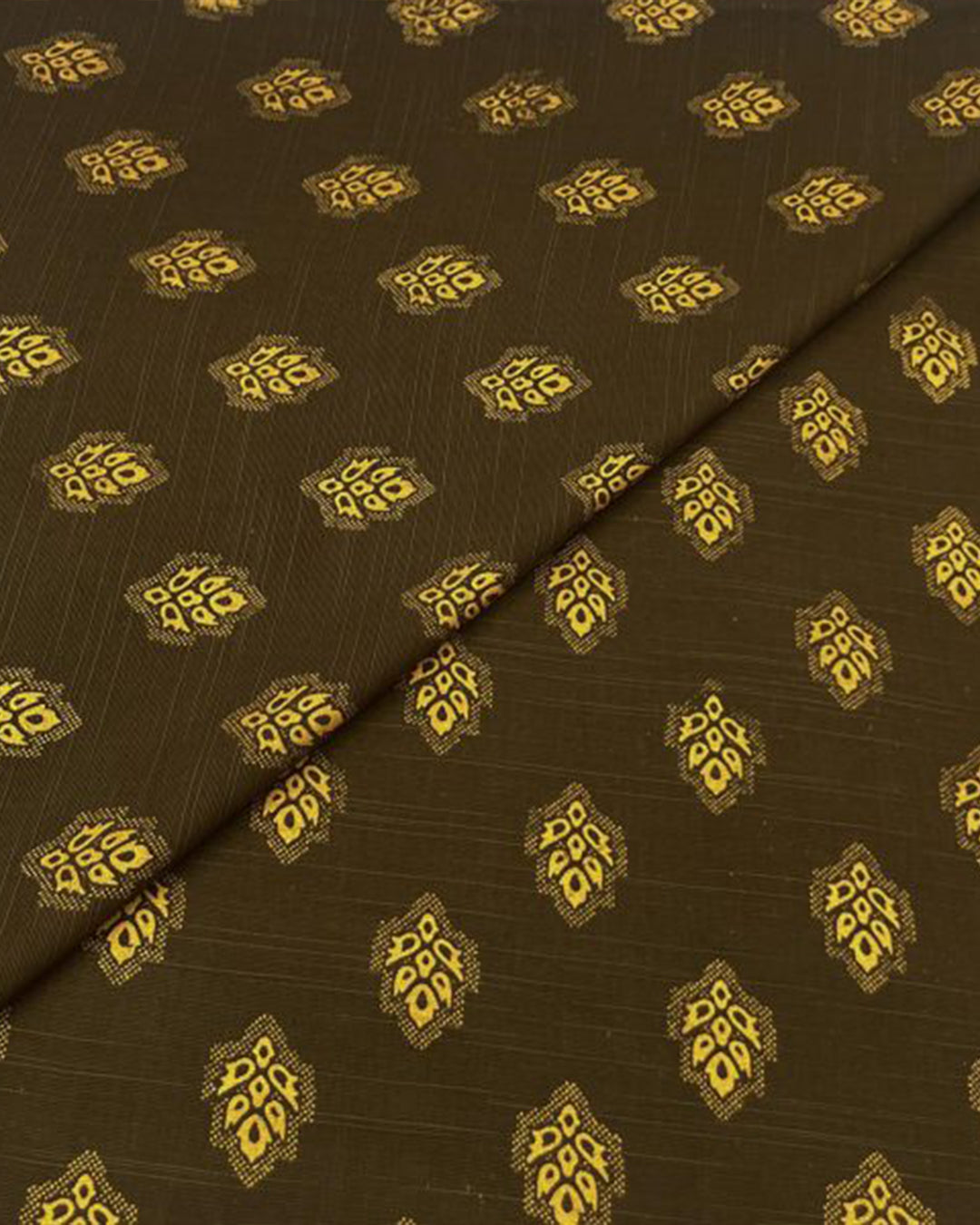 Chocolate Gold Leaf Khaddar