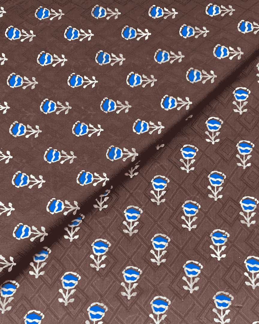 Cambric Cotton Block Print D1B008