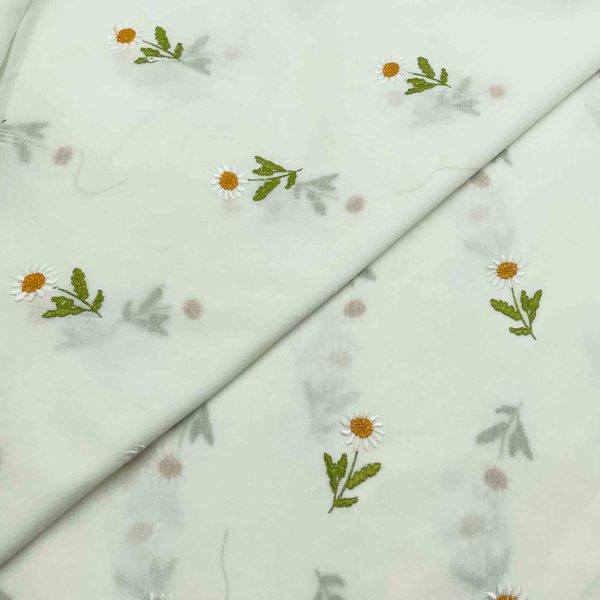 Lawn Emb D12119 649/yard. Required 2 yards for shirt