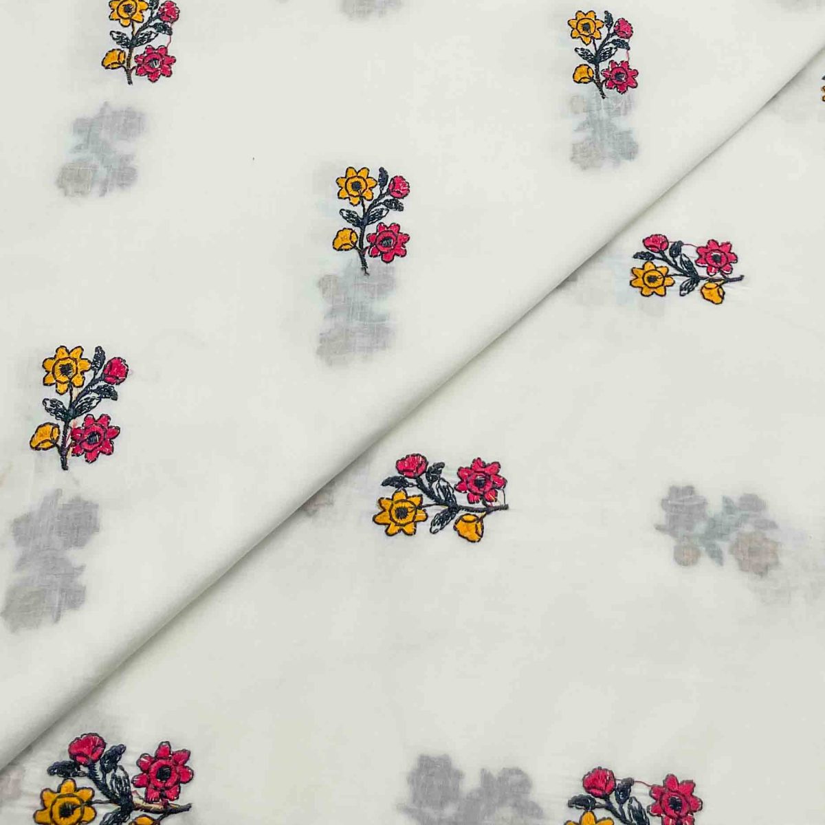 Lawn Emb D12129 649/yard. Required 2 yards for shirt