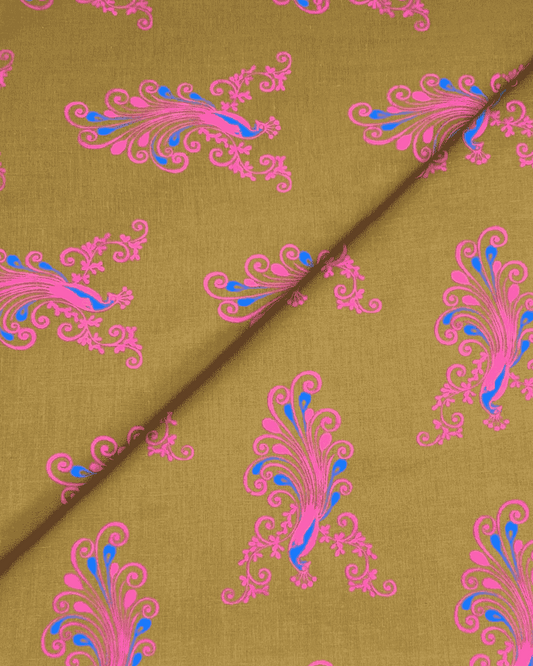 Cambric Cotton Block Print D1B002