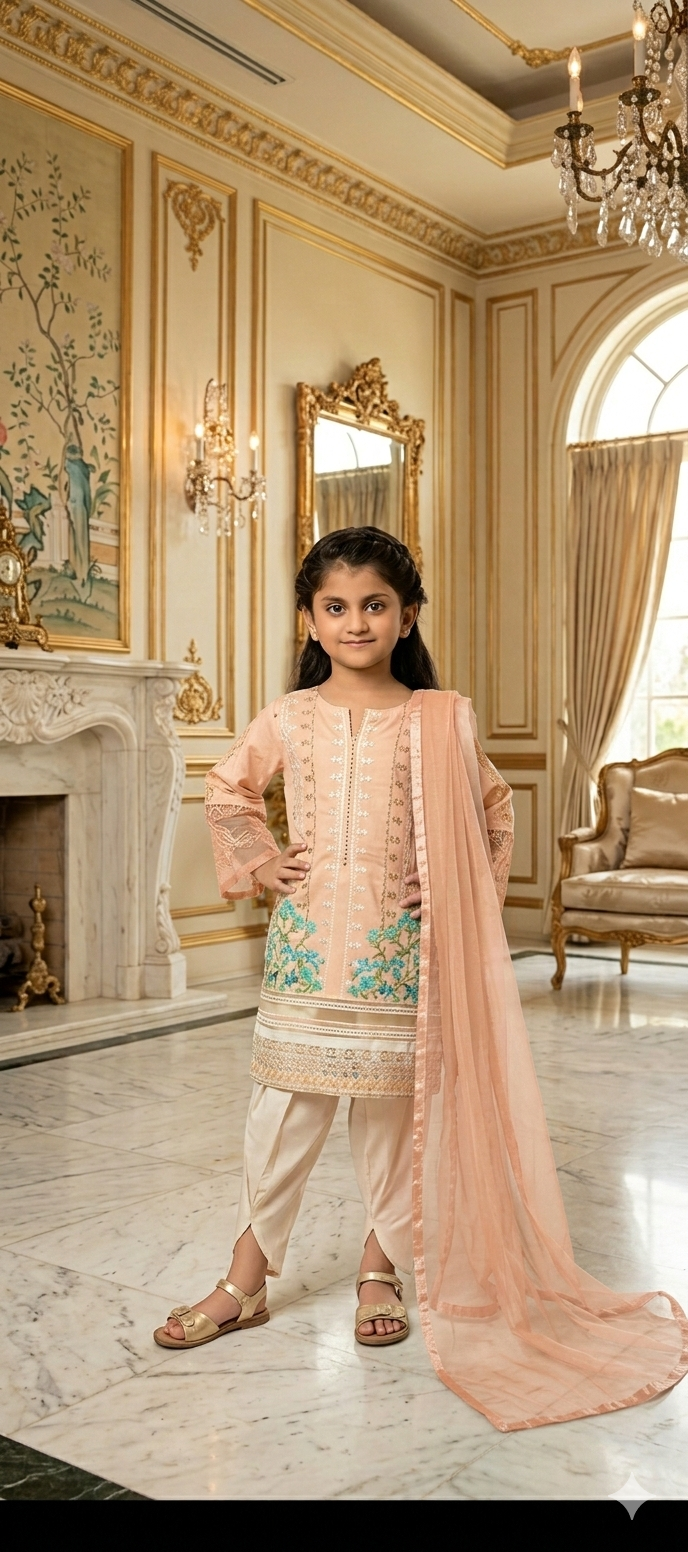 Kids lawn 2p collection  unstitched.  Kid009