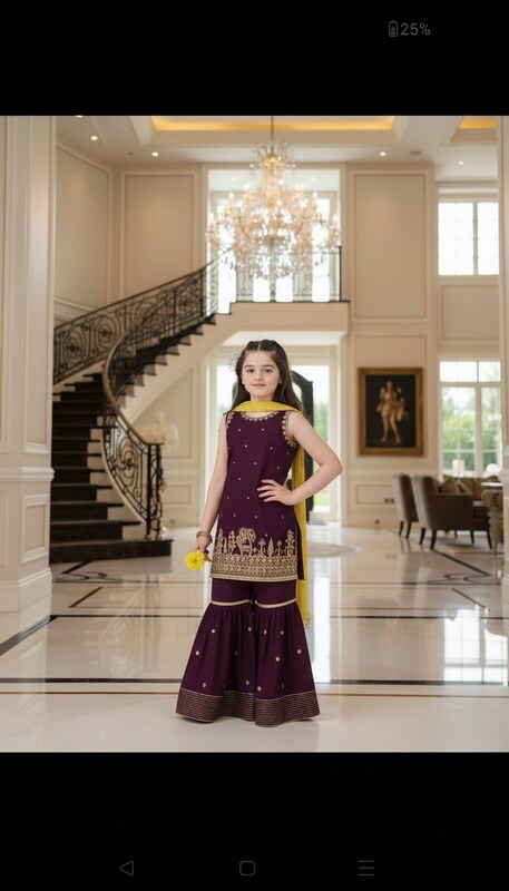 Kids lawn 2p collection  unstitched.  Kid011