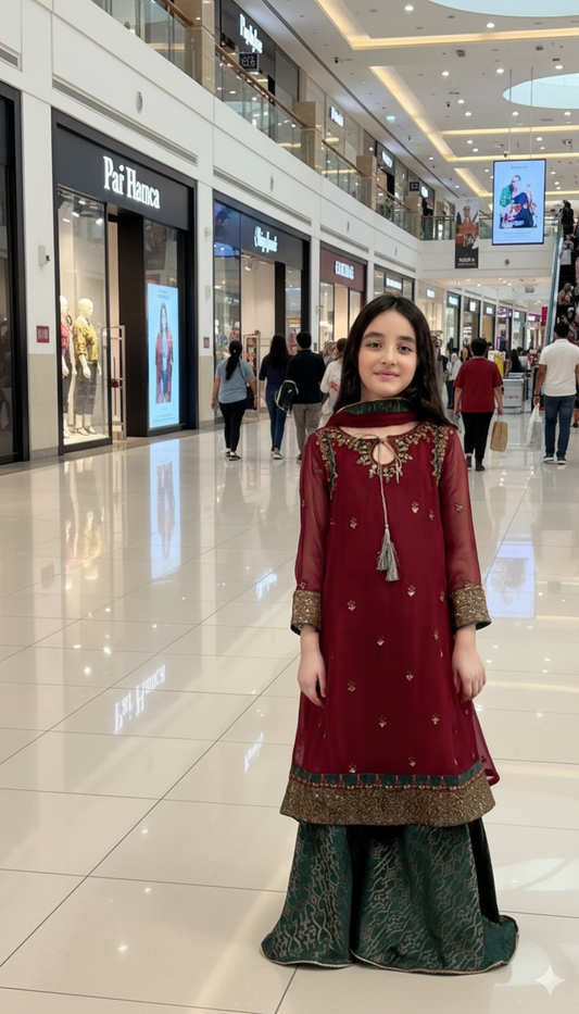 Kids lawn 2p collection  unstitched.  Kid013