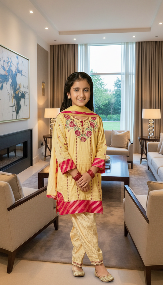 Kids lawn 2p collection  unstitched.  Kid015